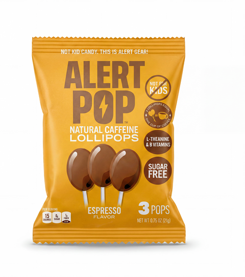 Espresso Caffeinated Lollipops with L-Theanine and B-Vitamins