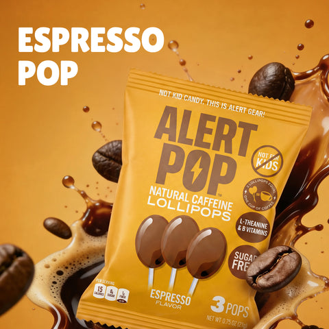 Espresso Caffeinated Lollipops with L-Theanine and B-Vitamins