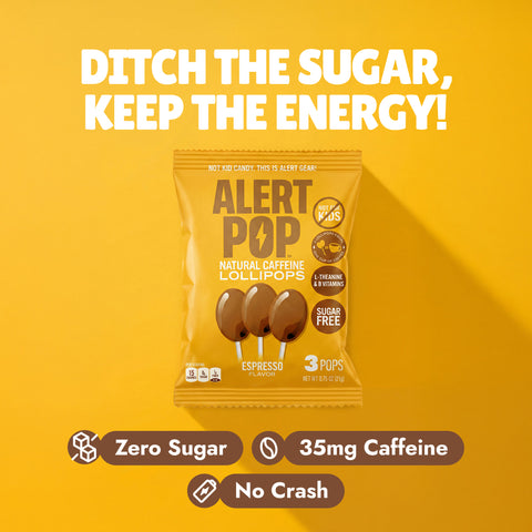 Espresso Caffeinated Lollipops with L-Theanine and B-Vitamins