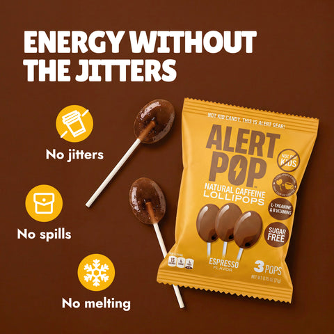 Espresso Caffeinated Lollipops with L-Theanine and B-Vitamins