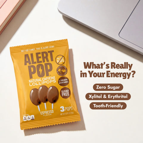 Espresso Caffeinated Lollipops with L-Theanine and B-Vitamins